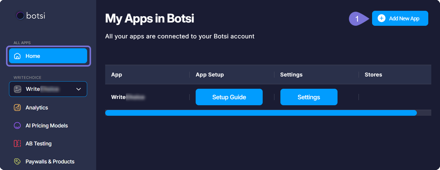 Image showing the Home Dashboard