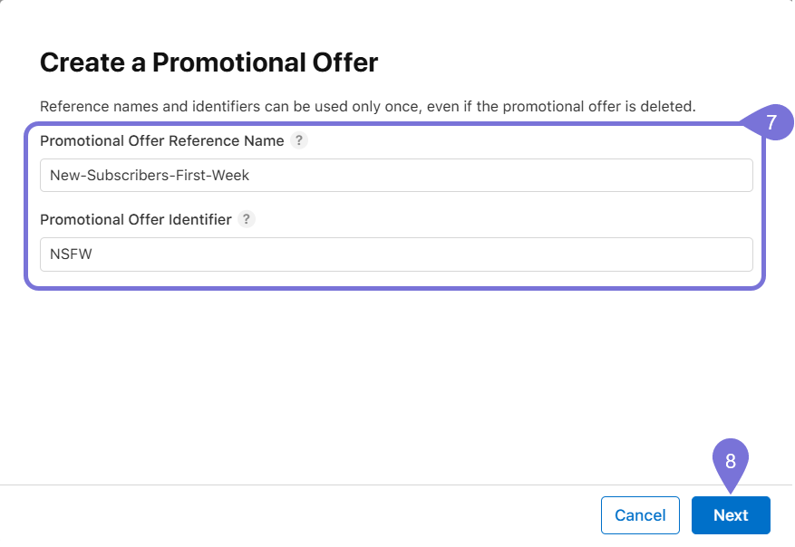 Image showing the Promotional Offers configuration modal