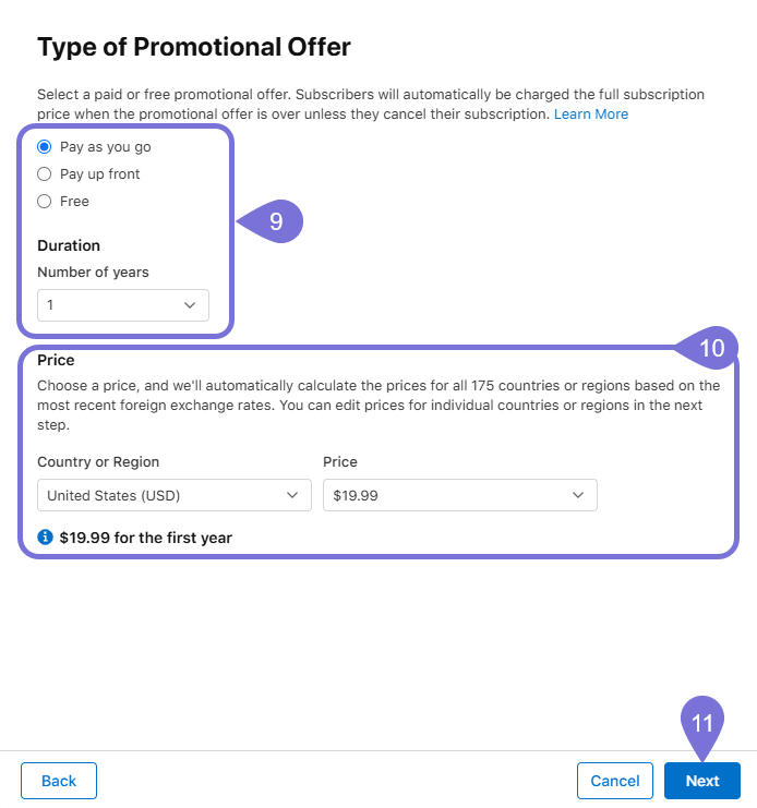 Image showing the Promotional Offers configuration modal